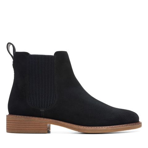 Clarks Cologne Arlo 2 26174768 Womens Black Suede Slip On Chelsea Boots