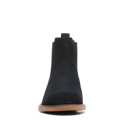 Clarks Cologne Arlo 2 26174768 Womens Black Suede Slip On Chelsea Boots