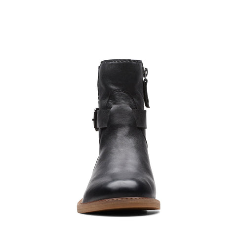 Clarks Cologne Strap 26174771 Womens Black Wide Ankle & Booties Boots