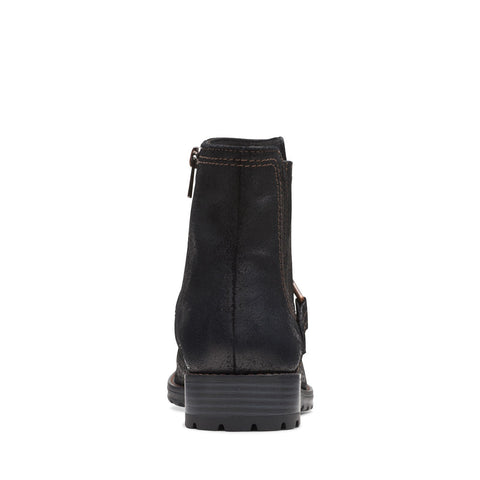 Clarks Aspra Buckle 26174952 Womens Black Suede Zipper Casual Dress Boots