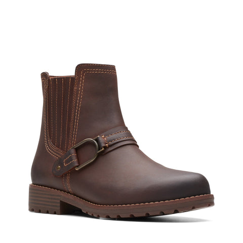 Clarks Aspra Buckle 26174953 Womens Brown Leather Zipper Casual Dress Boots