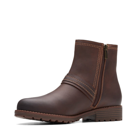 Clarks Aspra Buckle 26174953 Womens Brown Leather Zipper Casual Dress Boots