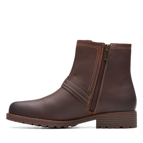 Clarks Aspra Buckle 26174953 Womens Brown Leather Zipper Casual Dress Boots