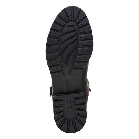 Clarks Aspra HI 26174955 Womens Black Leather Zipper Knee High Boots