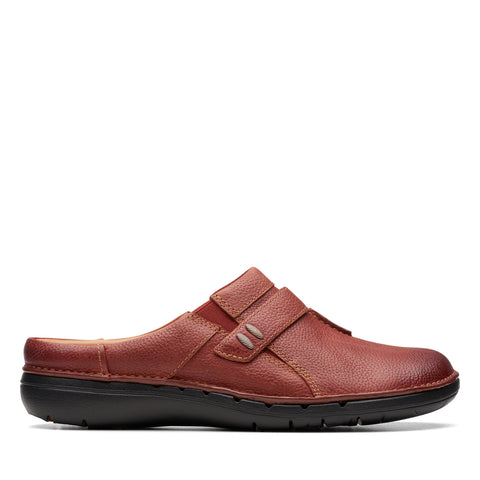 Clarks Un Loop Ease 26174967 Womens Brown Wide Leather Mule Flats Shoes