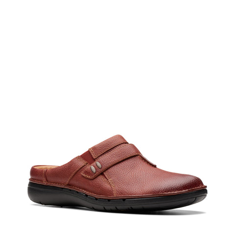 Clarks Un Loop Ease 26174967 Womens Brown Wide Leather Mule Flats Shoes