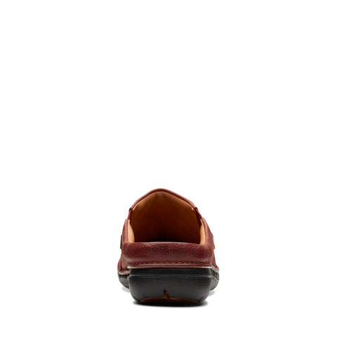 Clarks Un Loop Ease 26174967 Womens Brown Wide Leather Mule Flats Shoes