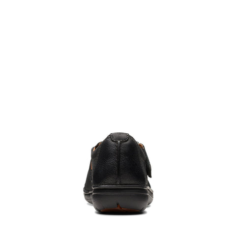 Clarks Un Loop Strap 26174970 Womens Black Leather Strap Loafer Flats Shoes