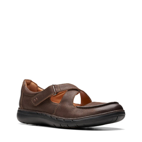 Clarks Un Loop 26174971 Womens Brown Wide Leather Loafer Flats Shoes