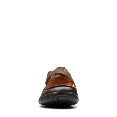 Clarks Un Loop 26174971 Womens Brown Wide Leather Loafer Flats Shoes