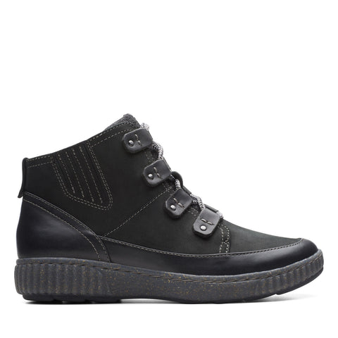 Clarks Magnolia Moon 26174976 Womens Black Nubuck Casual Dress Boots