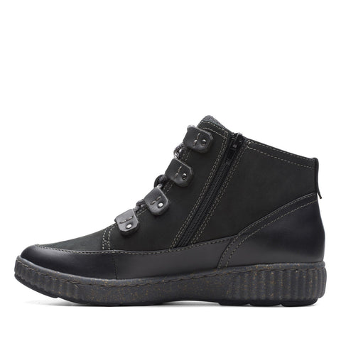 Clarks Magnolia Moon 26174976 Womens Black Nubuck Casual Dress Boots