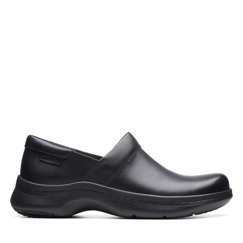 Clarks Clarkspro Gem 26175022 Womens Black Leather Loafer Flats Shoes