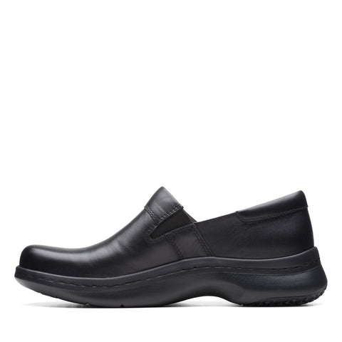 Clarks Clarkspro Gem 26175022 Womens Black Leather Loafer Flats Shoes