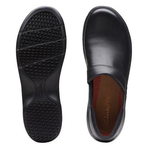 Clarks Clarkspro Gem 26175022 Womens Black Leather Loafer Flats Shoes