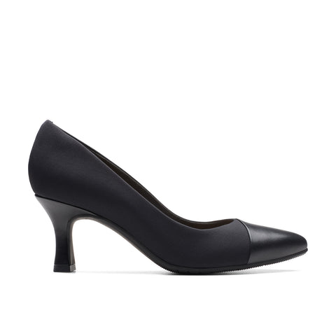 Clarks Kataleyna Rose 26175070 Womens Black Leather Pumps Heels Shoes
