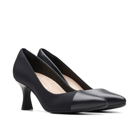Clarks Kataleyna Rose 26175070 Womens Black Leather Pumps Heels Shoes