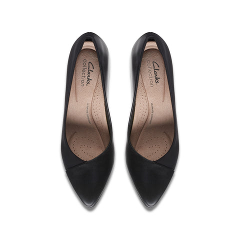 Clarks Kataleyna Rose 26175070 Womens Black Leather Pumps Heels Shoes