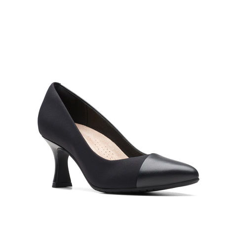 Clarks Kataleyna Rose 26175070 Womens Black Leather Pumps Heels Shoes