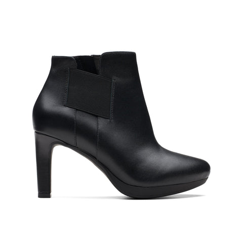 Clarks Ambyr Rise 26175155 Womens Black Leather Ankle & Booties Boots