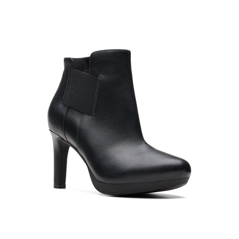 Clarks Ambyr Rise 26175155 Womens Black Leather Ankle & Booties Boots