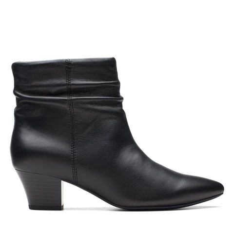 Clarks Teresa Skip 26175167 Womens Black Leather Ankle & Booties Boots
