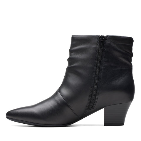 Clarks Teresa Skip 26175167 Womens Black Leather Ankle & Booties Boots