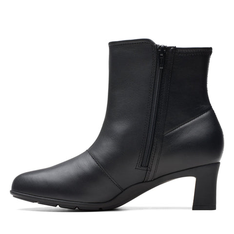Clarks Neiley Jane 26175177 Womens Black Wide Leather Ankle & Booties Boots