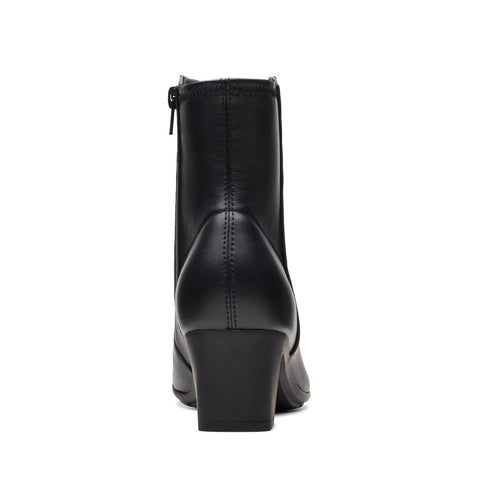 Clarks Neiley Jane 26175177 Womens Black Wide Leather Ankle & Booties Boots