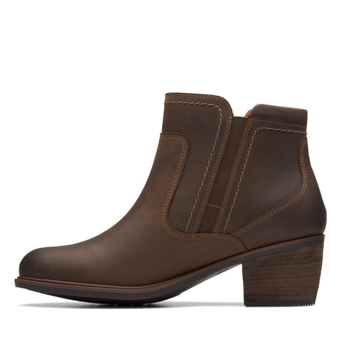 Clarks Neva Zip Waterproof 26175202 Womens Brown Ankle & Booties Boots