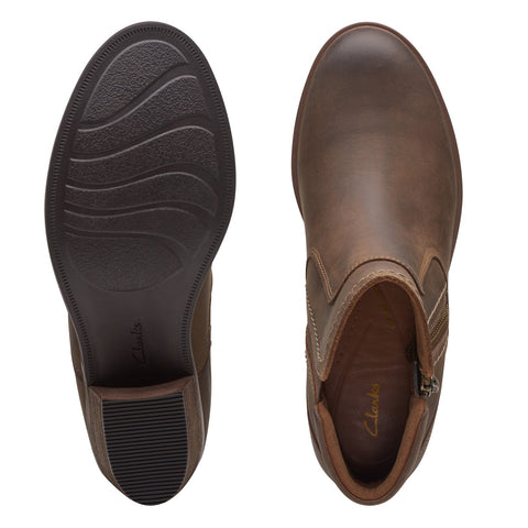 Clarks Neva Zip Waterproof 26175202 Womens Brown Ankle & Booties Boots