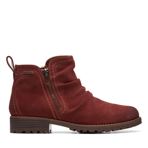 Clarks Aspra Walk WP 26175205 Womens Brown Suede Ankle & Booties Boots