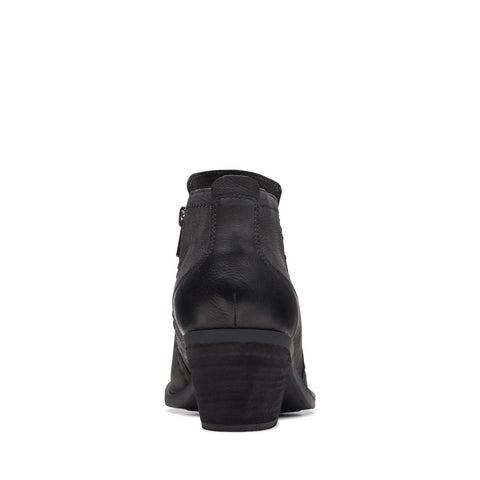 Clarks Neva LO 26175257 Womens Black Leather Zipper Ankle & Booties Boots