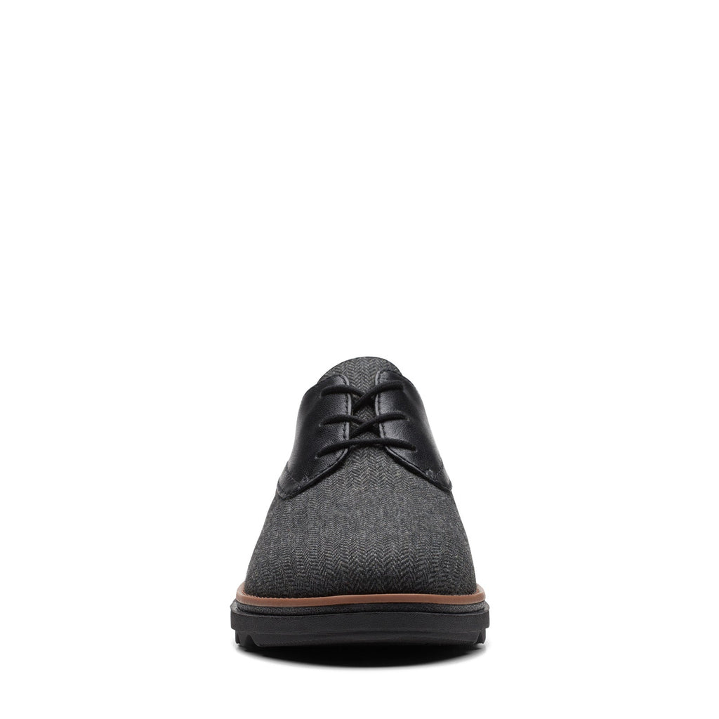 Clarks Sharon Rae 26175417 Womens Black Canvas Lace Up Oxford Flats Sh ...
