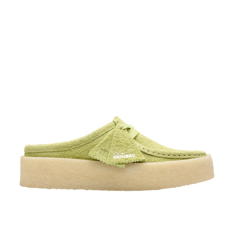 Clarks Wallabee Cup LO 26175655 Womens Green Suede Mules Slippers Shoes