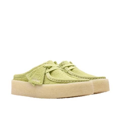 Clarks Wallabee Cup LO 26175655 Womens Green Suede Mules Slippers Shoes