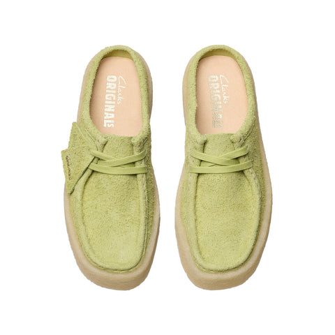 Clarks Wallabee Cup LO 26175655 Womens Green Suede Mules Slippers Shoes