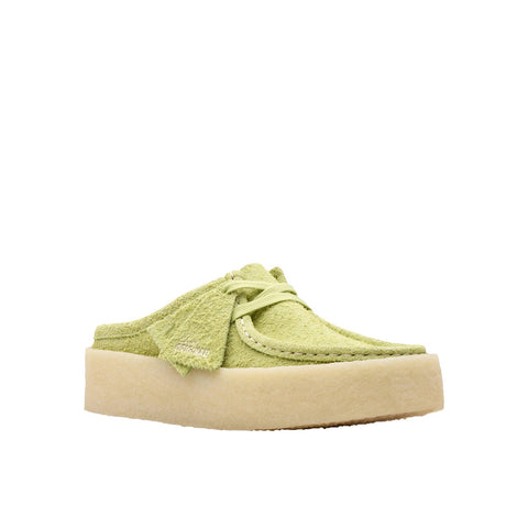 Clarks Wallabee Cup LO 26175655 Womens Green Suede Mules Slippers Shoes