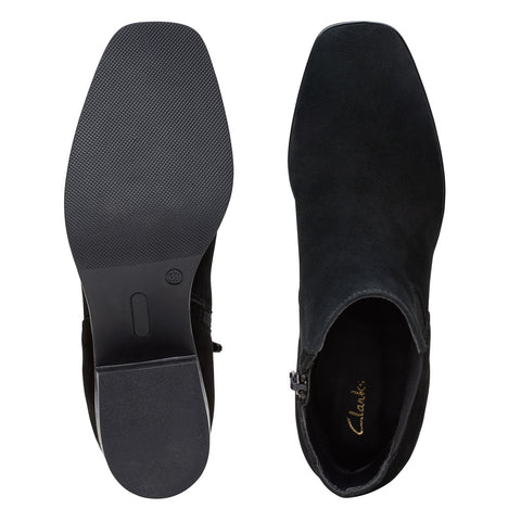 Clarks Amser West 26175876 Womens Black Suede Ankle & Booties Boots