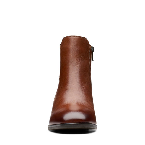 Clarks Amser West 26175877 Womens Brown Leather Zipper Ankle & Booties Boots