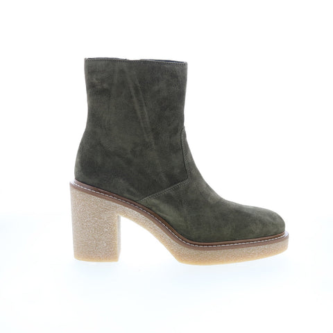 Clarks Colden Up 26175881 Womens Green Suede Zipper Ankle & Booties Boots