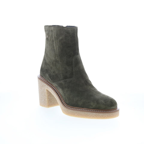 Clarks Colden Up 26175881 Womens Green Suede Zipper Ankle & Booties Boots