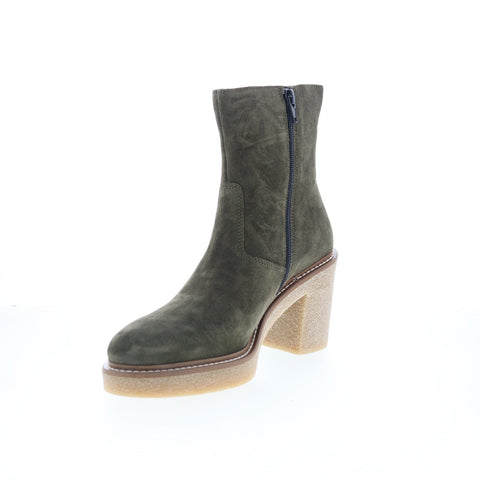 Clarks Colden Up 26175881 Womens Green Suede Zipper Ankle & Booties Boots