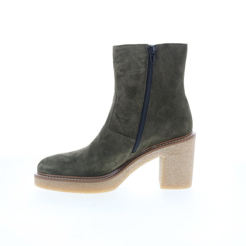 Clarks Colden Up 26175881 Womens Green Suede Zipper Ankle & Booties Boots
