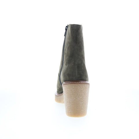 Clarks Colden Up 26175881 Womens Green Suede Zipper Ankle & Booties Boots