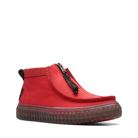 Clarks Torhill Zip 26175907 Mens Red Leather Zipper Casual Dress Boots