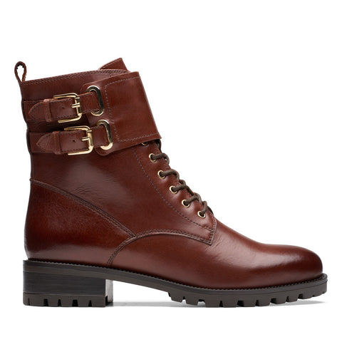 Clarks Palazzo Lace 26175931 Womens Brown Leather Lace Up Casual Dress Boots