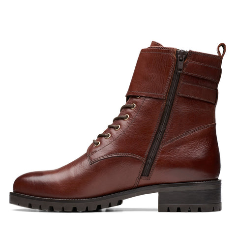 Clarks Palazzo Lace 26175931 Womens Brown Leather Lace Up Casual Dress Boots