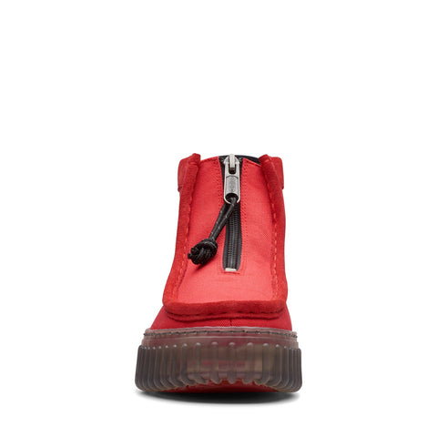 Clarks Torhill Zip 26175934 Womens Red Canvas Ankle & Booties Boots