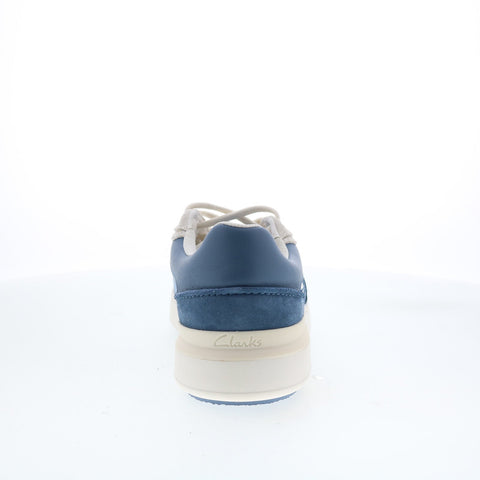 Clarks CourtLite Race 26176121 Mens Blue Leather Lifestyle Sneakers Shoes
